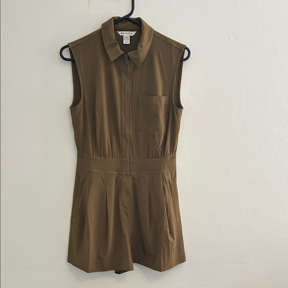 Athleta Olive Green Sleeveless Romper